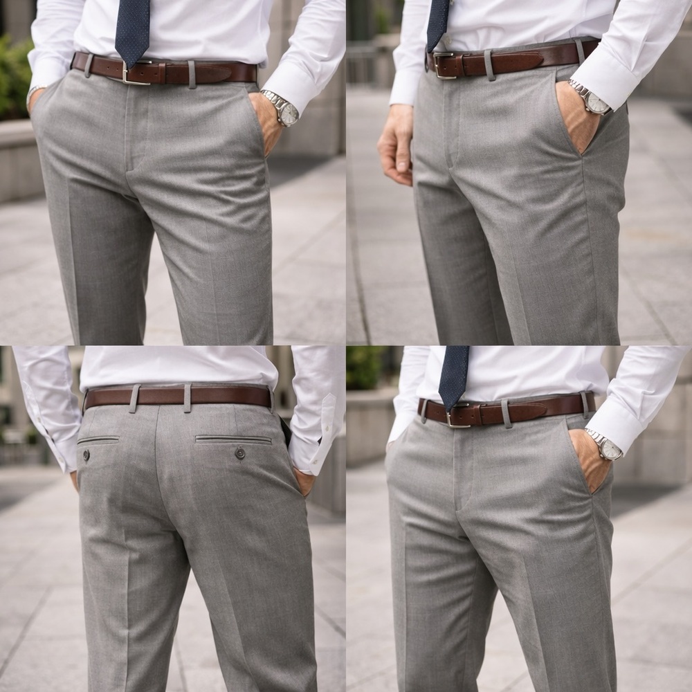 JF Ferrar Men's Modern Fit Dress Pants Gray‎ Size 34x29 Flat Front